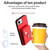iPhone 17e / 16e Organ Card Bag Ring Holder Phone Case with Long Lanyard - Red