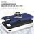 iPhone 17e / 16e PC + TPU Magnetic Phone Case with Invisible Ring Holder - Navy Blue