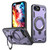iPhone 17e / 16e PC Hybrid TPU Armor MagSafe Ring Holder Phone Case - Purple