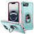 iPhone 17e / 16e Pioneer Armor Heavy Duty PC + TPU Phone Case with Holder - Green+Pink