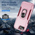 iPhone 17e / 16e Pioneer Armor Heavy Duty PC + TPU Phone Case with Holder - Pink+Rose Red