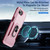 iPhone 17e / 16e Pioneer Armor Heavy Duty PC + TPU Phone Case with Holder - Pink+Rose Red