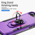 iPhone 17e / 16e Pioneer Armor Heavy Duty PC + TPU Phone Case with Holder - Purple+Black