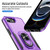 iPhone 17e / 16e Pioneer Armor Heavy Duty PC + TPU Phone Case with Holder - Purple+Black