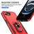 iPhone 17e / 16e Pioneer Armor Heavy Duty PC + TPU Phone Case with Holder - Red+Black