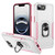 iPhone 17e / 16e Pioneer Armor Heavy Duty PC + TPU Phone Case with Holder - White+Pink