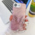iPhone 17e / 16e Plating Glitter Lens Film Texture Butterfly Holder Wristband Phone Case - Pink Feather Yarn