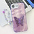 iPhone 17e / 16e Plating Glitter Lens Film Texture Butterfly Holder Wristband Phone Case - Purple Tinfoil Texture
