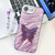 iPhone 17e / 16e Plating Glitter Lens Film Texture Butterfly Holder Wristband Phone Case - Purple Water Ripples