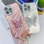 iPhone 17e / 16e Plating Glitter Lens Film Texture Butterfly Holder Wristband Phone Case - White Shell Pattern