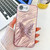 iPhone 17e / 16e Plating Glitter Texture Butterfly Holder TPU Phone Case with Lens Film - Pink Water Ripples
