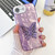 iPhone 17e / 16e Plating Glitter Texture Butterfly Holder TPU Phone Case with Lens Film - Purple Wrinkles