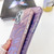iPhone 17e / 16e Plating Glitter Texture Chain Wristband TPU Phone Case with Lens Film - Pink Shell Pattern