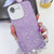 iPhone 17e / 16e Plating Glitter Texture Chain Wristband TPU Phone Case with Lens Film - Purple Shell Pattern