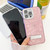 iPhone 17e / 16e Plating Glitter Texture Fold Holder TPU Phone Case with Lens Film - Pink Wrinkles