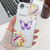 iPhone 17e / 16e Plating Texture Butterfly TPU Phone Case with Glitter Lens Film - Flowers Butterflies HU1