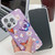 iPhone 17e / 16e Plating Texture Butterfly TPU Phone Case with Glitter Lens Film - Flowers Butterflies HU1
