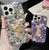 iPhone 17e / 16e Plum Blossom Handmade Diamond Inlay PC Phone Case - Purple