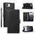 iPhone 17e / 16e PU Genuine Leather Texture Embossed Line Phone Case - Black