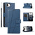 iPhone 17e / 16e PU Genuine Leather Texture Embossed Line Phone Case - Blue