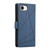iPhone 17e / 16e PU Genuine Leather Texture Embossed Line Phone Case - Blue