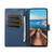 iPhone 17e / 16e PU Genuine Leather Texture Embossed Line Phone Case - Blue