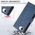 iPhone 17e / 16e PU Genuine Leather Texture Embossed Line Phone Case - Blue