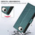 iPhone 17e / 16e PU Genuine Leather Texture Embossed Line Phone Case - Green