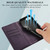 iPhone 17e / 16e PU Genuine Leather Texture Embossed Line Phone Case - Purple