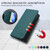 iPhone 17e / 16e RC01 Dual-Folded Magnetic Suction RFID Leather Phone Case - Dark Green