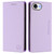 iPhone 17e / 16e RC01 Dual-Folded Magnetic Suction RFID Leather Phone Case - Light Purple