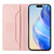 iPhone 17e / 16e RC01 Dual-Folded Magnetic Suction RFID Leather Phone Case - Pink