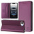 iPhone 17e / 16e RC01 Dual-Folded Magnetic Suction RFID Leather Phone Case - Violet