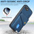 iPhone 17e / 16e Retro Card Wallet Fold Leather Phone Case with Strap - Blue