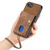 iPhone 17e / 16e Retro Card Wallet Fold Leather Phone Case with Strap - Brown