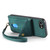 iPhone 17e / 16e Retro Card Wallet Fold Leather Phone Case with Strap - Green