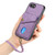 iPhone 17e / 16e Retro Card Wallet Fold Leather Phone Case with Strap - Purple