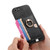 iPhone 17e / 16e Retro Cross Leather Ring Side Insert Card Bag MagSafe Phone Case - Black