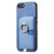 iPhone 17e / 16e Retro Cross Leather Ring Side Insert Card Bag MagSafe Phone Case - Blue