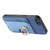 iPhone 17e / 16e Retro Cross Leather Ring Side Insert Card Bag MagSafe Phone Case - Blue