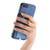 iPhone 17e / 16e Retro Cross Leather Ring Side Insert Card Bag MagSafe Phone Case - Blue