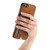 iPhone 17e / 16e Retro Cross Leather Ring Side Insert Card Bag MagSafe Phone Case - Brown