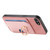 iPhone 17e / 16e Retro Cross Leather Ring Side Insert Card Bag MagSafe Phone Case - Pink
