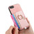 iPhone 17e / 16e Retro Cross Leather Ring Side Insert Card Bag MagSafe Phone Case - Pink