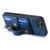 iPhone 17e / 16e Retro Cross Wristband Wallet Leather Back Phone Case - Blue