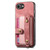 iPhone 17e / 16e Retro Cross Wristband Wallet Leather Back Phone Case - Pink