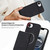 iPhone 17e / 16e Retro Faux Leather Detachable Spring Loaded Card Bag Magnetic RFID Phone Case - Black