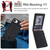 iPhone 17e / 16e Retro Faux Leather Detachable Spring Loaded Card Bag Magnetic RFID Phone Case - Black