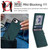 iPhone 17e / 16e Retro Faux Leather Detachable Spring Loaded Card Bag Magnetic RFID Phone Case - Green