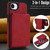 iPhone 17e / 16e Retro Faux Leather Detachable Spring Loaded Card Bag Magnetic RFID Phone Case - Red